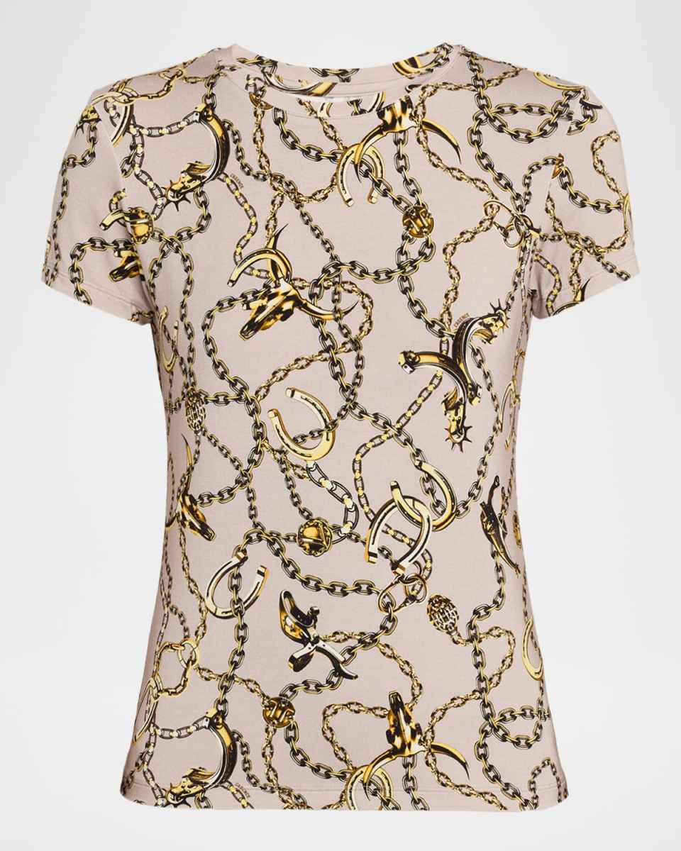 Ressi Short-Sleeve Long Horn Chain Tee